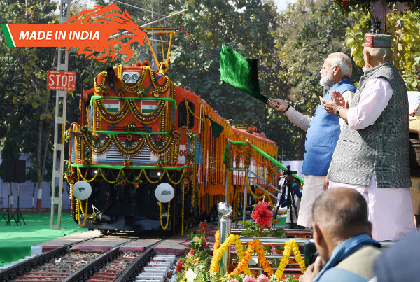 Prime Minister Narendra Modi on Tuesday flagged off world's first diesel to electric converted locomotives in his Lok Sabha constituency Varanasi