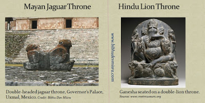 Mayan Jaguar throne and Hindu Lion throne