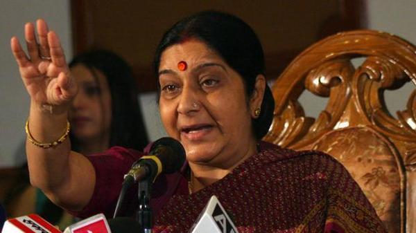 Sushma Swaraj arrives in Kyrgyzstan to attend SCO foreign ministers meet