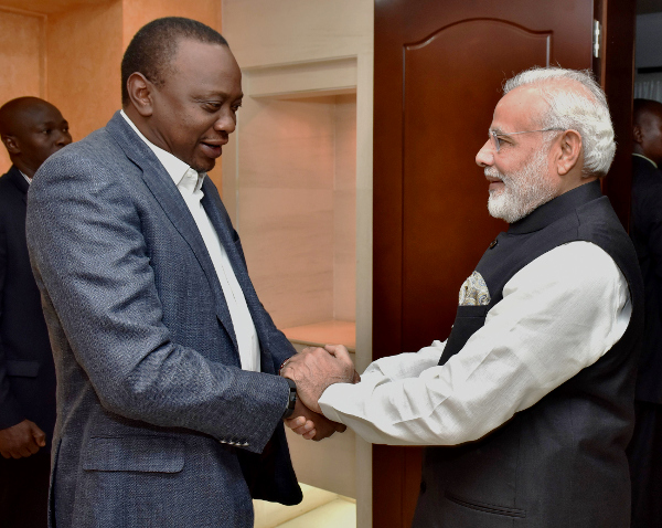 Prime Minister Narendra Modi with President of Kenya Uhuru Kenyatta.