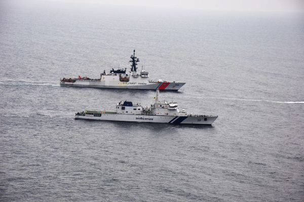 ICG Shaurya and ICG Abheek ships and Chetak helicopter took part in the exercise