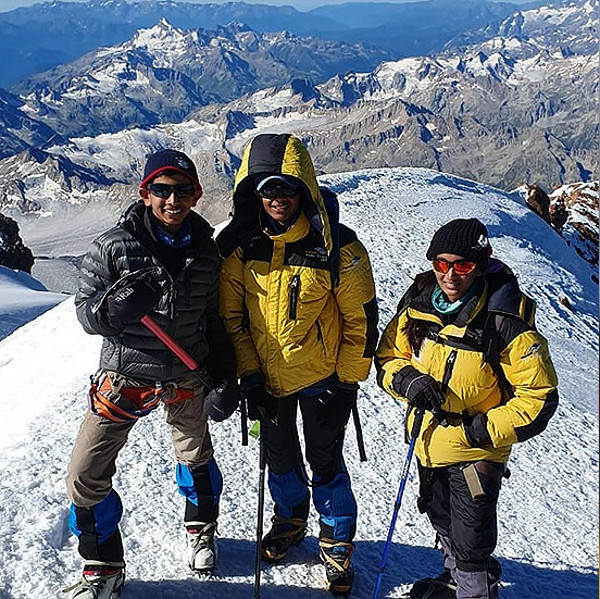 Sai Sudhir Kawade, 10, from the Indian city of Pune, added Europe’s highest mountain