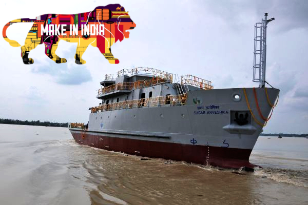 Government’s vision of ‘Make in India’, by successfully launching the second Research Vessel – SAGAR ANVESHIKA