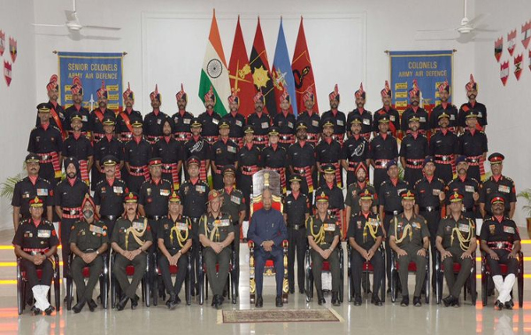President Kovind awards President's Colours to Corps of Army Air Defence
