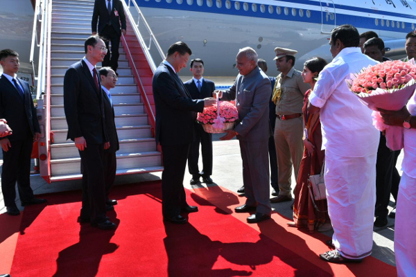 Chinese president Xi in Mahabalipuram