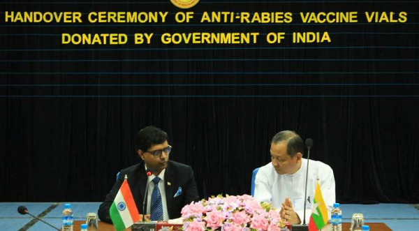 India hands over 10,000 vials of anti-rabies vaccines to Myanmar