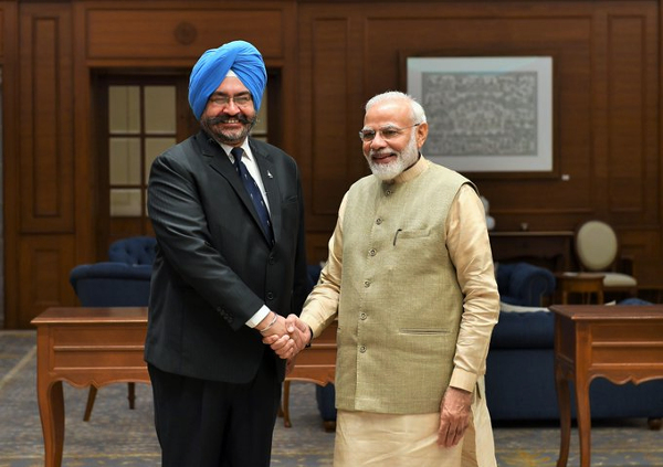 Prime Minister Narendra Modi on Friday met former Indian Air Force (IAF) chief B S Dhanoa.