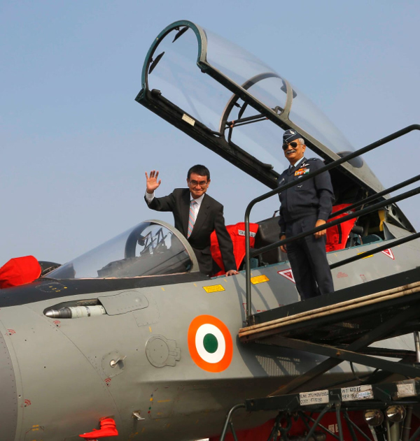 Japanese Defense Min goes onboard Indian Su-30 aircraft during visit to IAF base at Hindon