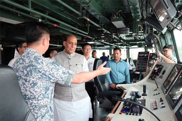 Rajnath Singh Takes Sortie In Singapore Air Force's Super Puma Helicopter