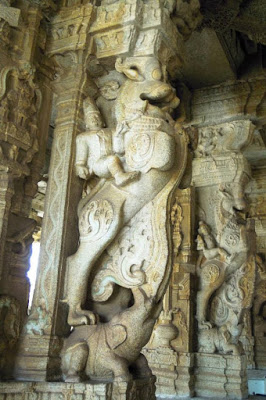  Figure 7: Simha-vyala carved on the pillars of the Vittala Temple, Hampi. Credit: Bibhu Dev Misra