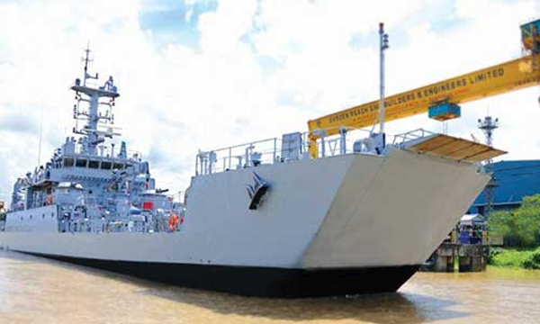 Warship builder GRSE hands over Landing Craft Utility amphibious ship to Indian Navy