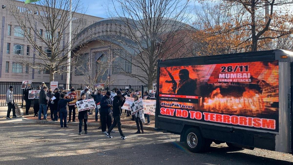 ‘Pakistan is Taliban’: US army veterans join Indian protestors outside Pakistani embassy