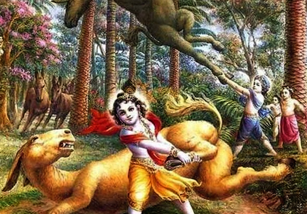 Krishna and Balarama Dhenukasura