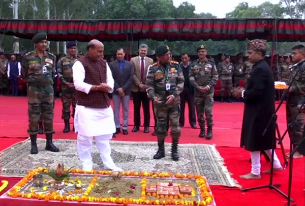 Rajnath Singh lays foundation stone for Thal Sena Bhawan in Delhi