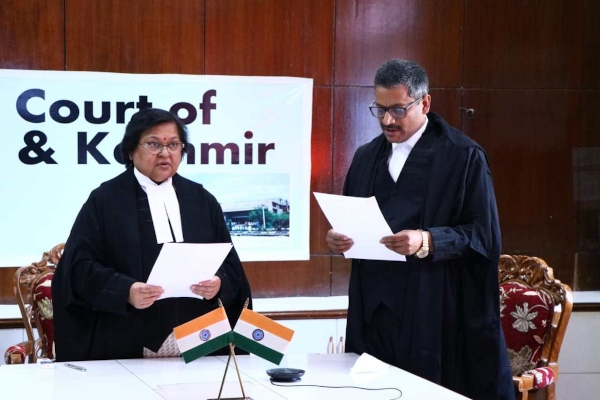 Rajnesh Oswal took oath as a judge of the Jammu & Kashmir