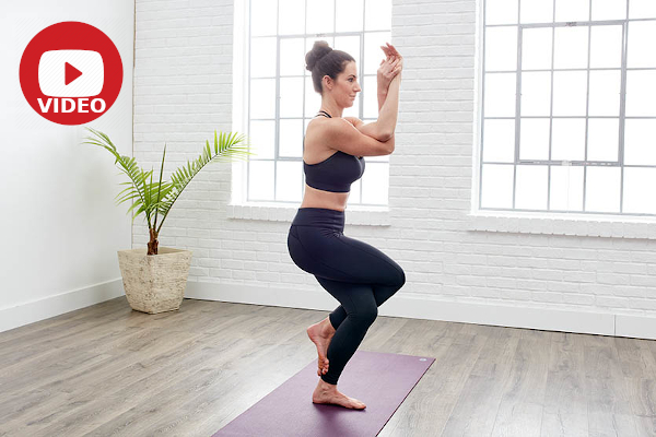 Garudasana (Eagle Yoga Pose), named after the eagle as the posture represents the bird.