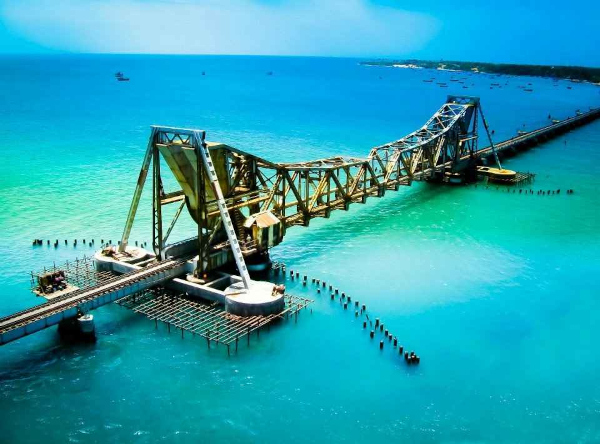 Indian Railways begins constructing first pillar in sea for Pamban rail bridge