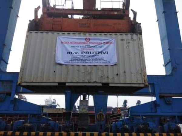 First Container vessel carrying Export Cargo from India to Bangladesh