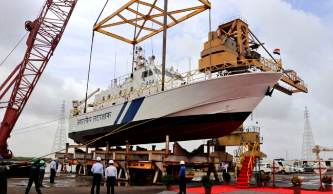 Indian Coast Guard Launches 27-Meter-Long Interceptor Boat In Surat