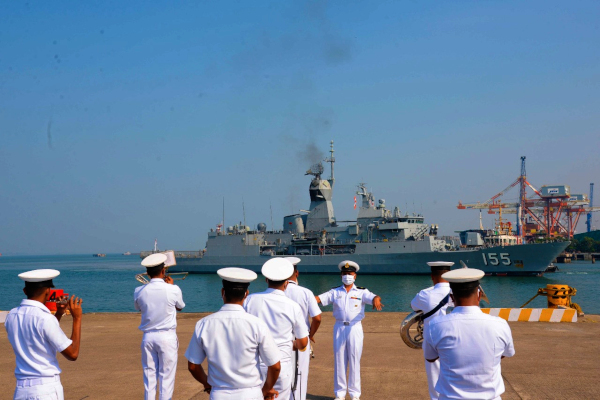 AUSTRALIAN NAVY SHIP BALLARAT VISITS GOA