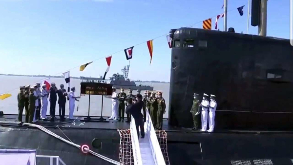 Myanmar Inducts Submarine Handed Over by India