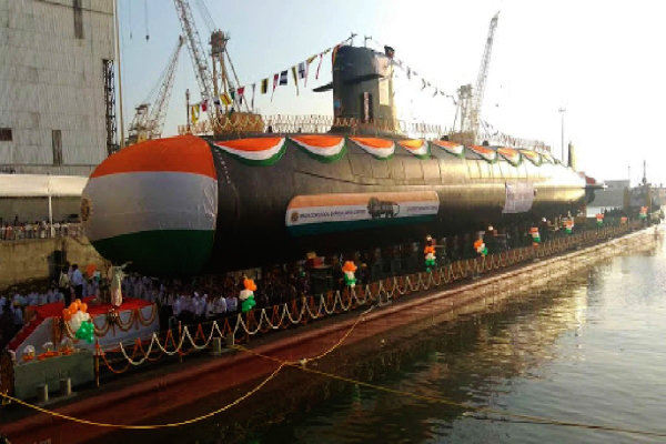 INS Karanj - third Kalvari class Submarine commissioned at Naval Dockyard, Mumbai