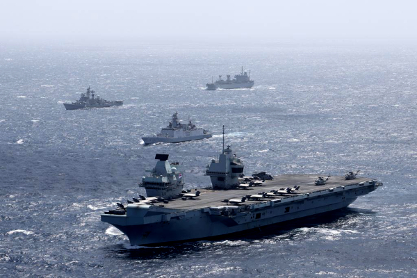 INDIAN NAVY EXERCISES WITH ROYAL NAVY CARRIER STRIKE GROUP