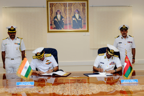 Signing Of MoU On White Shipping Information Exchange Between Indian Navy And Royal Navy Of Oman