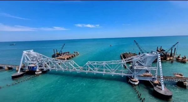 Stunning Pics Of New Pamban Bridge, India's 1st Vertical Lift Sea Bridge