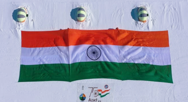 Three Indian Painted Antarctica  “The White Continent”  With Indian Flag Measuring 7500 Square Feet