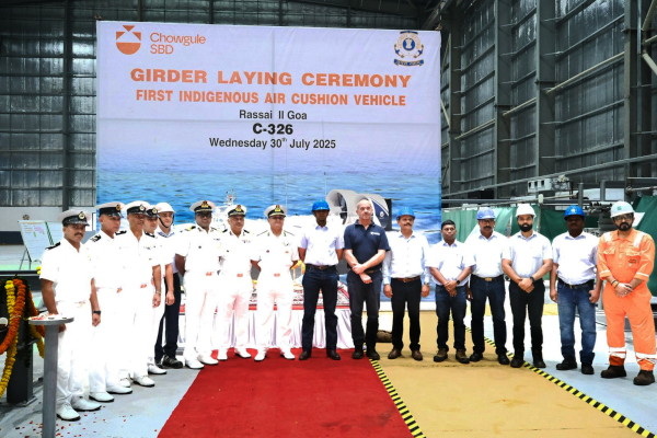 Indigenous Hovercraft Construction for ICG Begins at Chowgule Shipyard