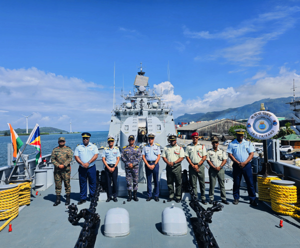 INS Trikand Concludes Seychelles Visit After Taking Part in First Tri-Services Exercise Lamitiye 2026