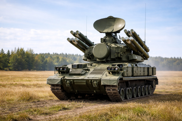 Tunguska air defense in open field