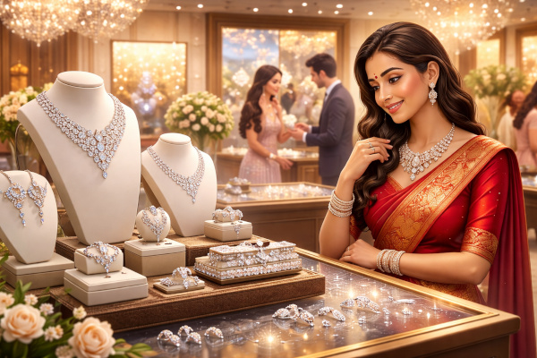 Elegant diamonds and luxury shopping