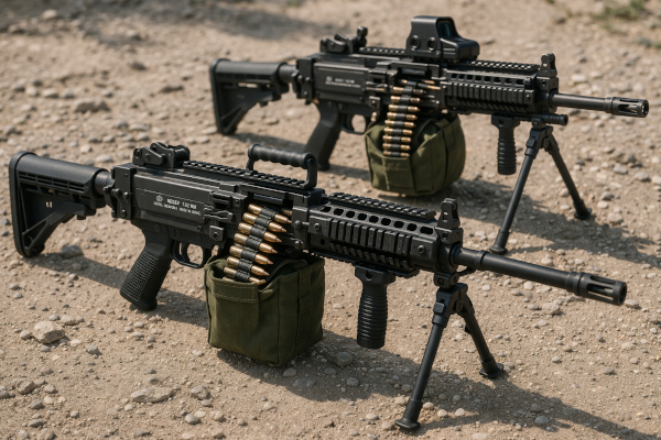 Israeli Negev LMGs on gravel ground