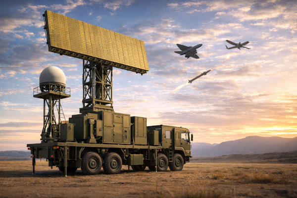 Military radar system monitoring the skies