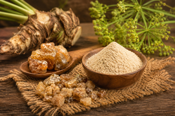 Earthy asafoetida and resin still life