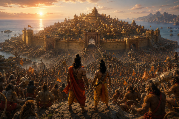 Epic sunset over the besieged Lanka