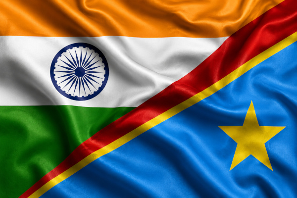 Flags of India and DRC blended together
