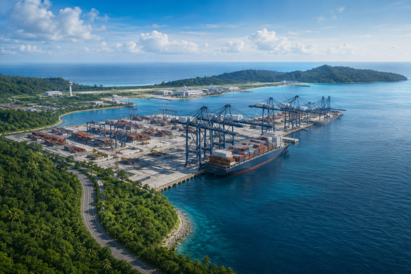 https://www.pib.gov.in/PressReleaseDetail.aspx?PRID=2257174&lang=1&reg=3 https://sagarmala.gov.in/ https://en.portnews.ru/news/391058/ https://www.drishtiias.com/daily-updates/daily-news-analysis/13th-major-port-of-galathea-bay https://www.drishtiias.com/daily-updates/daily-news-analysis/ngt-approved-great-nicobar-project https://raksha-anirveda.com/great-nicobar-project-indias-strategic-leverage-in-indo-pacific/ https://earth.org/the-great-nicobar-gamble-exploring-the-hidden-toll-of-the-10-billion-development-project/ https://www.visionias.in/blog/current-affairs/great-nicobar-project-strategic-necessity-or-ecological-threat International Container Transshipment Port (ICTP) at Galathea Bay