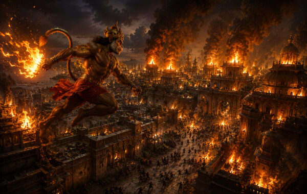 Blaze over the ancient city-Dharmakshethra