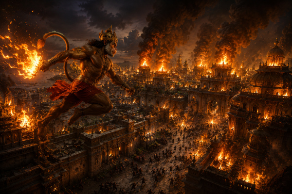 Blaze over the ancient city-Dharmakshethra