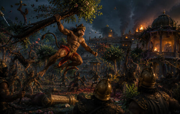 Epic battle in fiery Lanka garden
