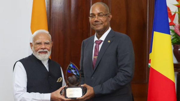 PM Modi Conferred Seychelles’ Highest Civilian Honour ‘Guardian of the Blue Horizon’