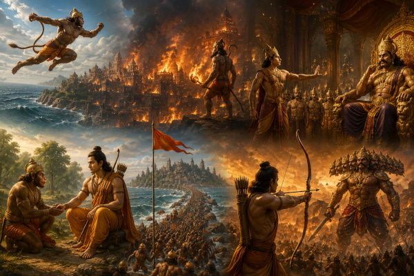 Epic Ramayana battle scene