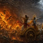 Ashvasena Escapes the Khandava Fire: A Serpent’s Revenge Across Generations