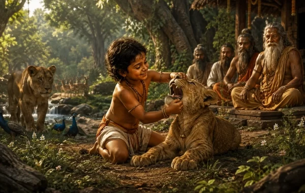 Young Bharata and the Lions