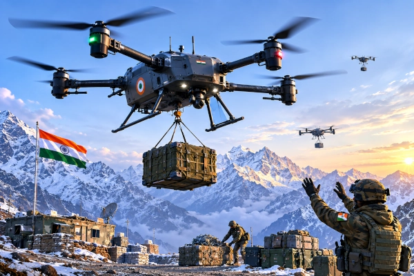 Indigenous 200-kg Heavy-Lift Drone for High-Altitude Army Logistics