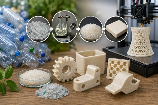 PET Bottles Into Reprocessable Engineering Material for 3D Printing