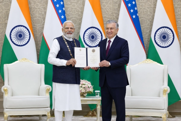 Prime Minister Narendra Modi has been conferred the “Oliy Darajali Do’stlik” Order,